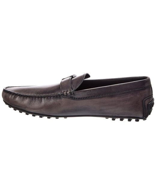 Tod's Brown T Piatta Laterale City Gommino Leather Driver for men