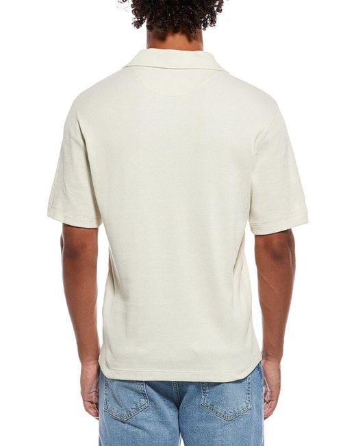 Theory White Waffle Polo Shirt for men