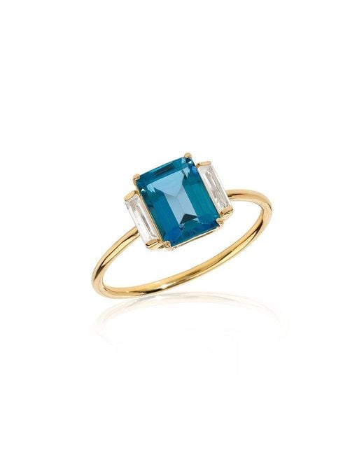 TIRAMISU Blue 14k 1.96 Ct. Tw. Gemstone Contemporary Ring