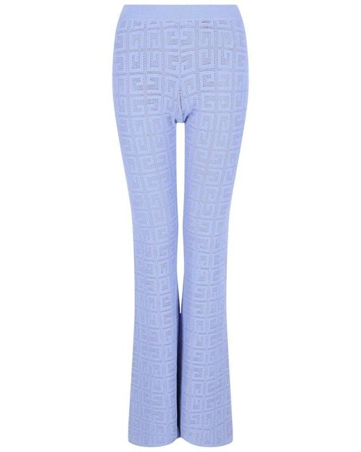Givenchy Blue 4g Jacquard Flared Pant