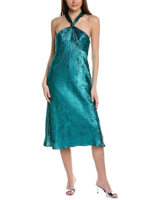 Liv Foster Blue Halter Midi Dress