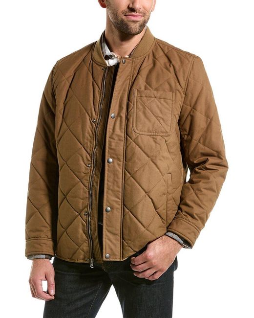 Cole Haan Diamond Quilted Rain Jacket in Brown for Men Lyst