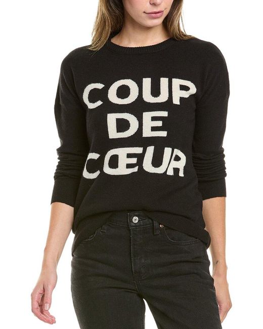 Zadig & Voltaire Black Gaby Coup De Cœur Intarsia Wool & Cashmere-Blend Sweater