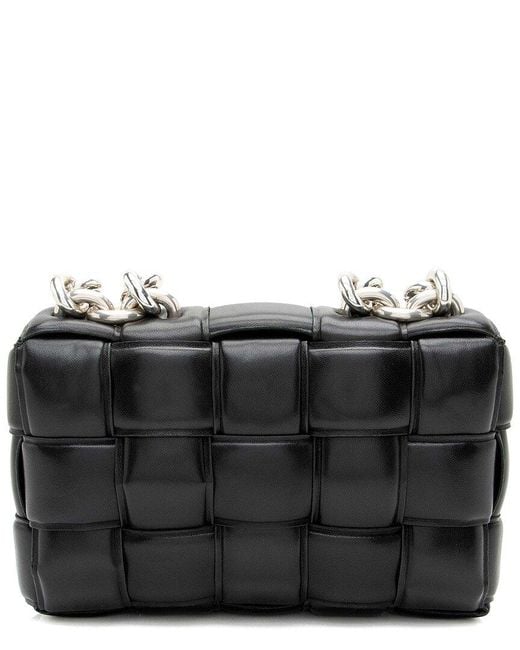 Bottega Veneta Black Lambskin Cassette Chain Maxi Shoulder Bag (authentic Pre- Loved)