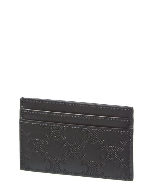 Céline Black Logo Leather Card Case