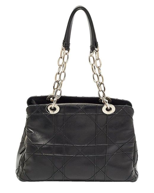 Dior Black Cannage Leather Lady Shopping Tote (Authentic Pre-Owned)