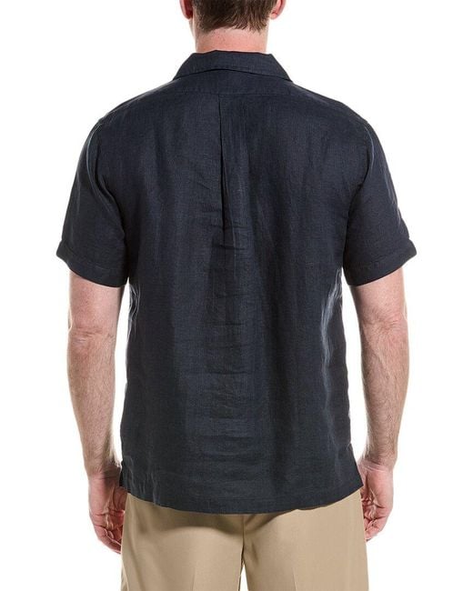 Brooks Brothers Black Regular Linen Camp Shirt for men