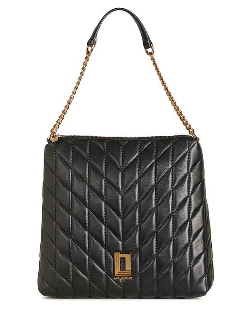 Karl Lagerfeld Black Lafayette Leather Tote