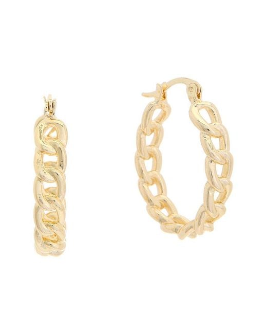 Juvell Metallic 18K Plated Oval Link Hoops