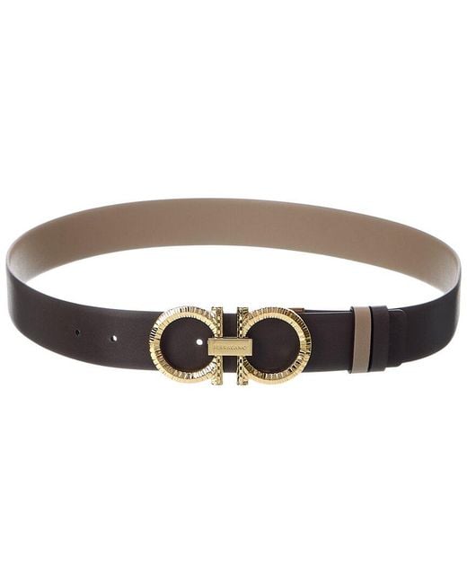 Ferragamo Brown Gancini Reversible Leather Belt
