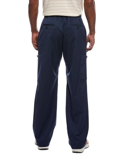 Palm Angels Blue Wool-Blend Woven Pant for men