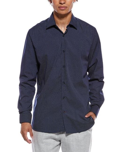 Tahari Blue Modern Fit Dress Shirt for men