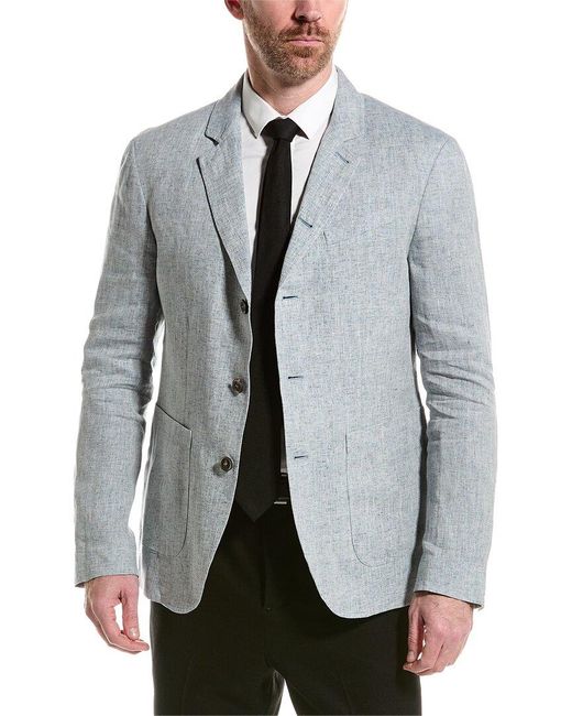 John Varvatos Gray Slim Fit Linen Jacket for men