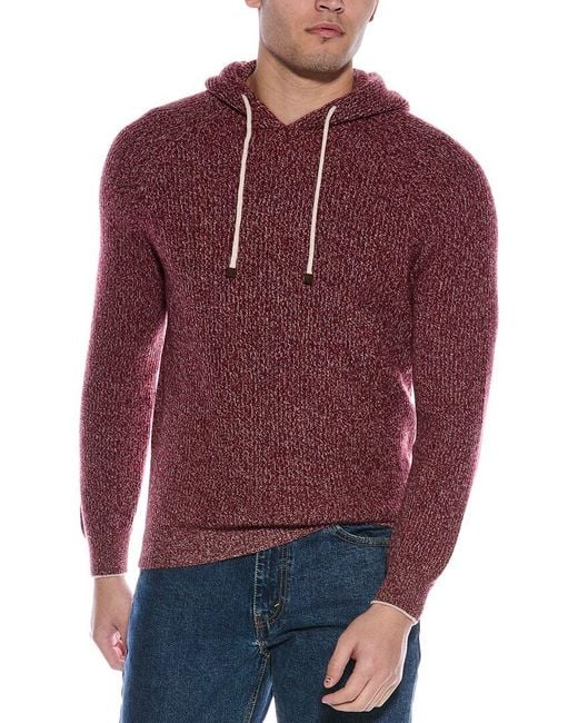 Brunello Cucinelli Red Wool, Cashmere & Silk-Blend Hoodie for men
