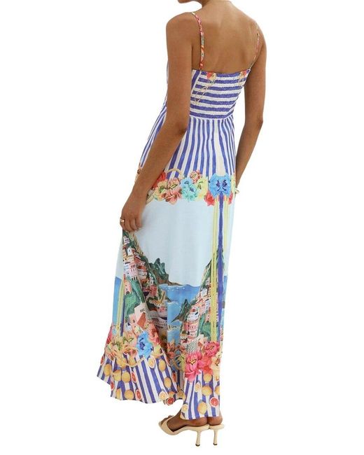 LOEY Blue Printed Maxi Dress