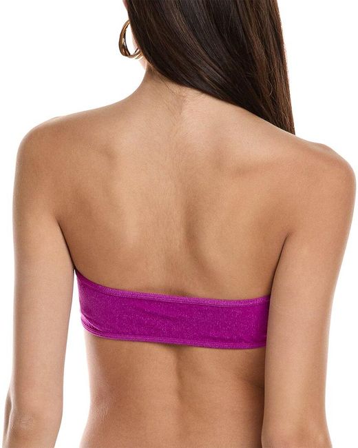 Zadig & Voltaire Purple Crinkle Bandeau Bikini Top
