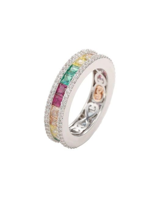 Suzy Levian CZ Jewelry White Suzy Levian Silver Cz Eternity Ring