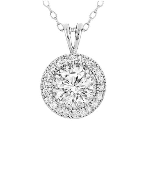 Rachel Glauber White Silver Cz Necklace