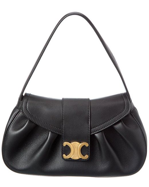Céline Black Polly Medium Leather Satchel