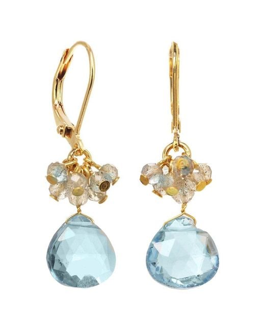 Rachel Reinhardt Jewelry Blue Gemstone Cluster Earrings