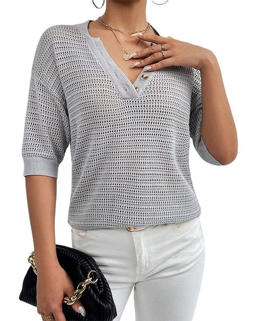 Caifeng Gray Blouse