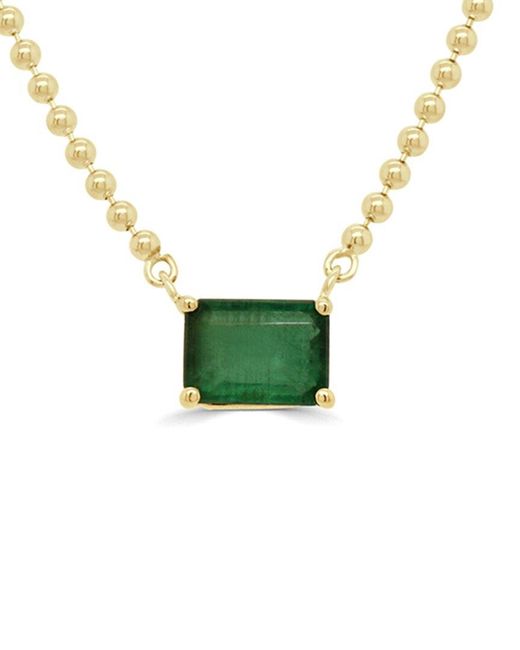 Sabrina Designs Green 14K 0.90 Ct. Tw. Emerald Necklace