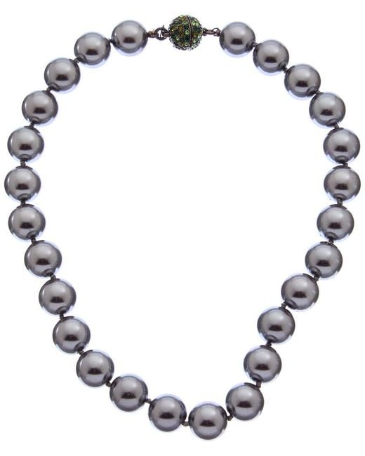 Kenneth Jay Lane Metallic 14mm Rhinestone Necklace
