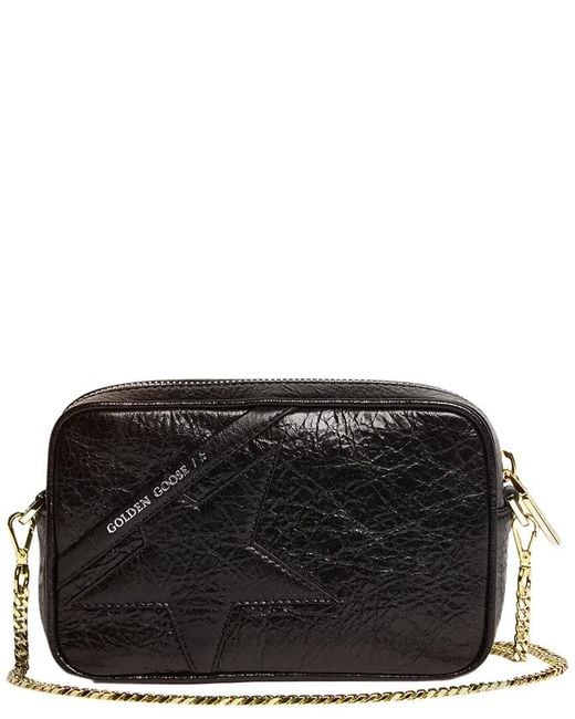 Golden Goose Deluxe Brand Brown Mini Star Bag Wrinkled Calf Leather Crossbody
