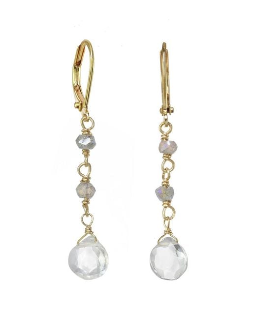 Rachel Reinhardt Jewelry White 14k Over Silver Gemstone Earrings