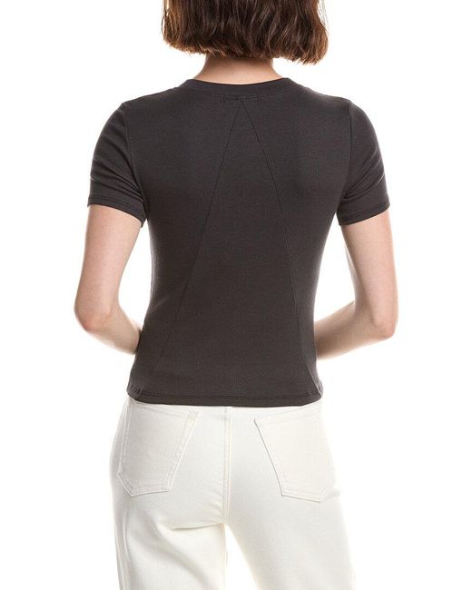 Rag & Bone Black Essie Rib Button Top