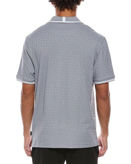 Ted Baker Gray Logo Jacquard Polo Shirt for men