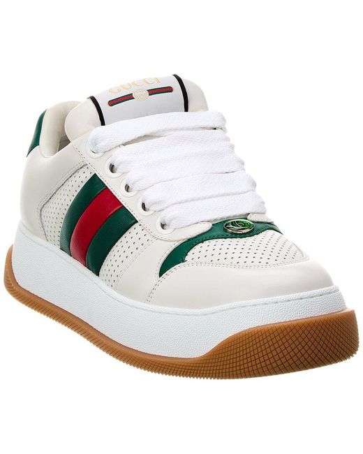 Gucci White Leather Sneakers With And Details For for men