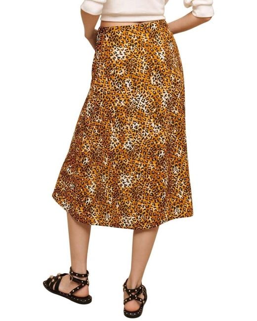 Maje Natural Jipard Midi Skirt