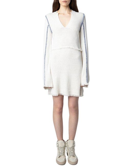 Zadig & Voltaire White Hiko Silk-blend Mini Dress
