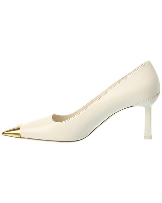 Ferragamo White Amber Leather Pump
