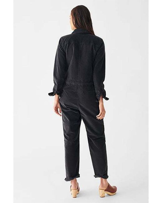Faherty Brand Blue Stretch Cord Utility Jumpsuit