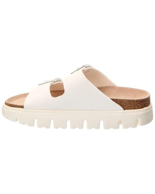 Birkenstock White Arizona Platform Leather Sandal