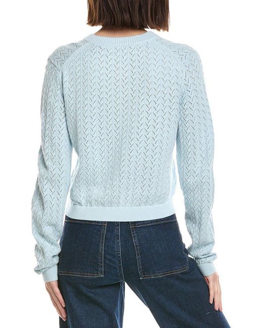ATM Blue Cashmere-Blend Cropped Cardigan
