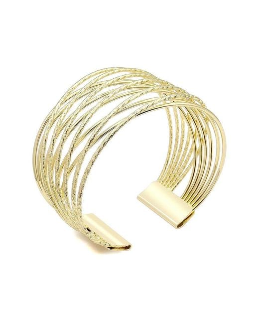 Liv Oliver Metallic 18K Modern Criss Cross Bangle Bracelet