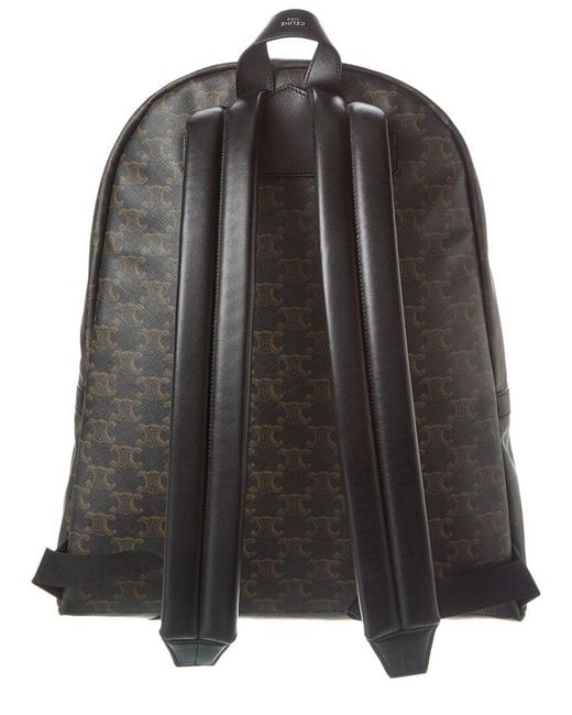 Céline Gray Triomphe Canvas & Leather Backpack