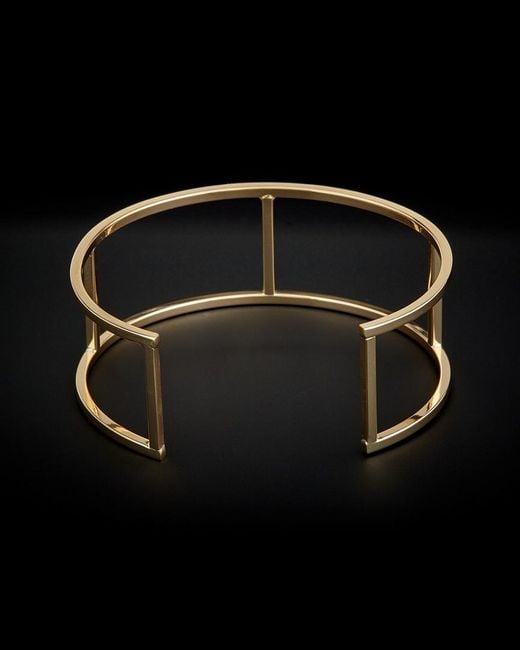 Italian Gold Black 14k Geometric Cuff