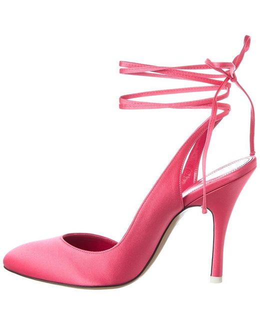 The Attico Pink Carrie Satin Pump