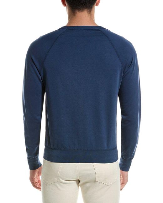 Save Khaki Blue Fleece Crewneck Sweatshirt for men