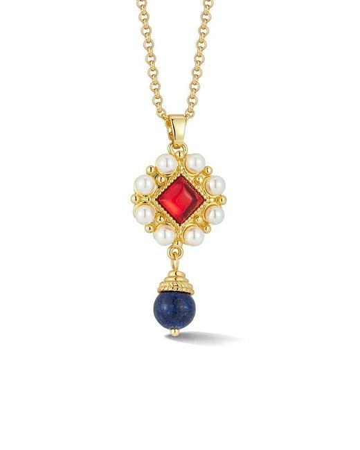 Chloe and Madison White Plated Cz Gem Pendant Necklace