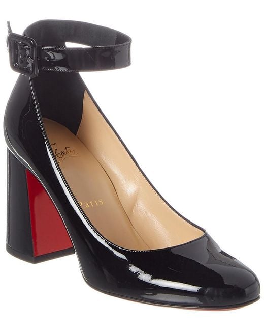 Christian Louboutin Black Soval Ankle Strap Pump