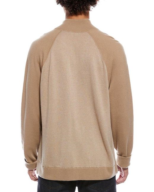 Vince Natural Birdseye Wool & Cashmere-Blend Mock Sweater for men