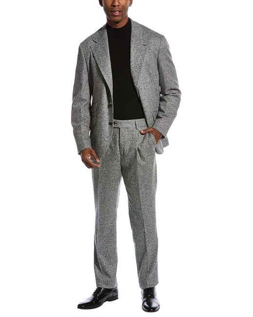 Brunello Cucinelli Gray Wool & Cashmere-blend 2pc Suit for men