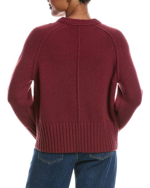 Jonathan Simkhai Red Curtis Crewneck Cashmere Sweater