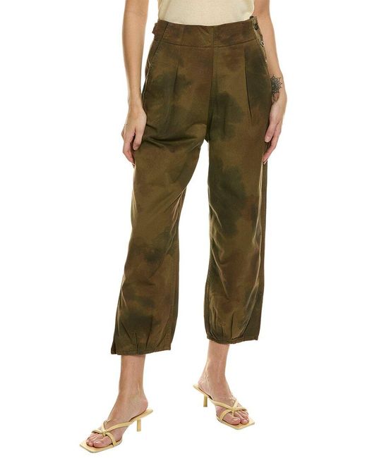 AG Jeans Green Adel Pleated Trouser