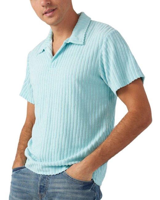 Sol Angeles Blue Riviera Terry Polo Shirt for men